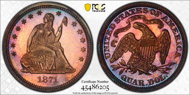 1871 25C PR65+ 