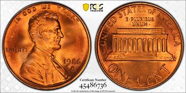 1986-D 1C MS69RD