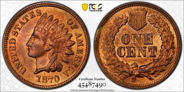 1870 1C Shallow N FS-901 MS64RB