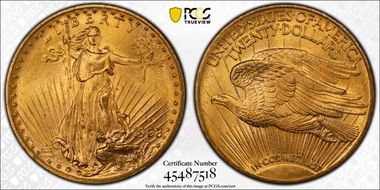 1908-D $20 Motto MS65