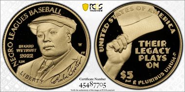 2022-W $5 Negro Leagues Baseball First Strike PR70DCAM
