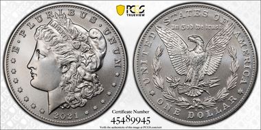2021-S $1 Morgan Dollar 100th Anniversary MS70