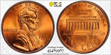 1995 1C Doubled Die Obverse MS68+ RD