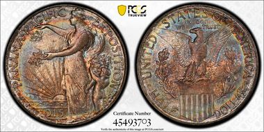 1915-S 50C Panama-Pacific MS67+ 
