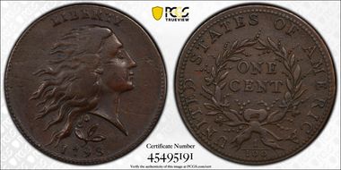 1793 1C Wreath, Vine and Bars VF30BN