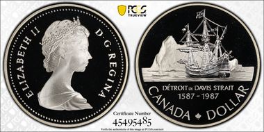 1987 S$1 John Davis PR70DCAM