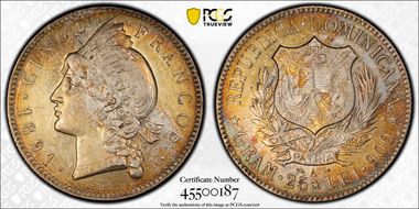1891-A 5 Fr KM-12  Ag AU50