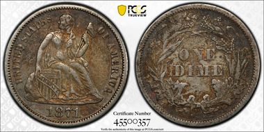 1871-S 10C VF35