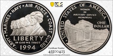 1994-P $1 Women Military PR69DCAM