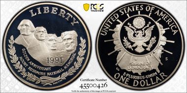1991-S $1 Mount Rushmore PR69DCAM