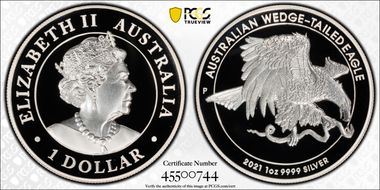 2021-P $1 Wedge-Tailed Eagle High Relief PR70DCAM
