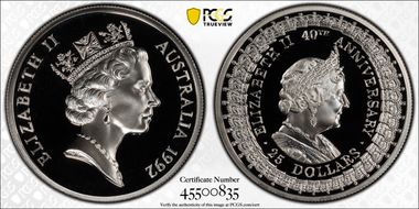 1992 $25 Queen Mother PR70DCAM