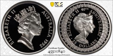 1992 $25 Princess Anne PR70DCAM