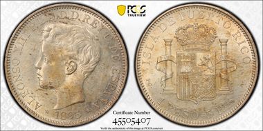 1895-PG V Peso KM-24  Ag MS61