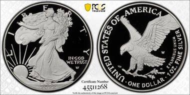 2022-W  $1 Silver Eagle Congratulations Set First Strike PR69DCAM