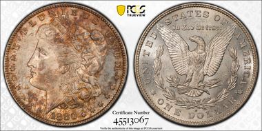 1880/9-S $1 VAM 11, 0/9 Overdate MS63