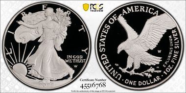 2022-W  $1 Silver Eagle First Strike PR70DCAM