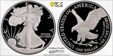 2022-W  $1 Silver Eagle Congratulations Set First Strike PR69DCAM