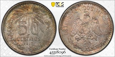 1917-M 50C Narrow Date MS64