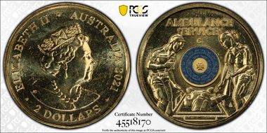 2021-C $2 Ambulance Service Colorized MS68