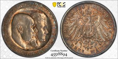 1911-F 3 Mk Wedding-High Bar J-177b MS64