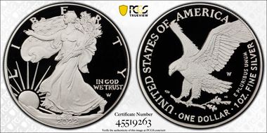 2022-W  $1 Silver Eagle First Strike PR70DCAM
