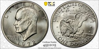 1972-S $1 Silver MS69