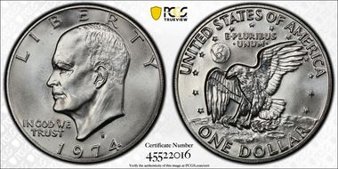 1974-S $1 Silver MS68+