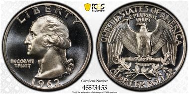 1962 25C PR69DCAM