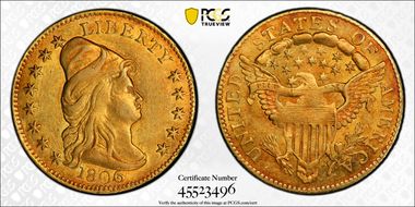 1806/4 $2.50 Stars 8x5 AU58