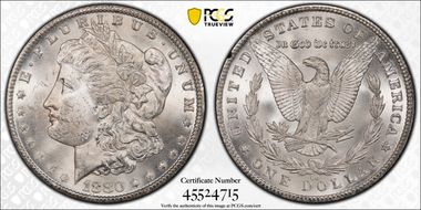 1880-CC $1 VAM 8 8/7, Rev of 79 GSA Hoard MS63