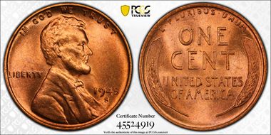 1945-S 1C MS66RD