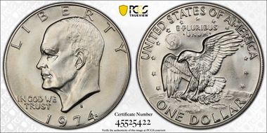 1974-S $1 Silver MS69