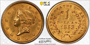 1853 G$1 AU58