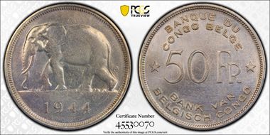 1944 50 Fr KM-27  Ag N1