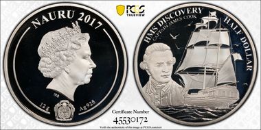 2017 $1/2 HMS Discovery Captain James Cook PL69