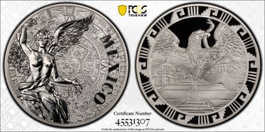 (2016)-Mo Medal "Mexican Elements" Ag 1oz Later Type PR69DCAM