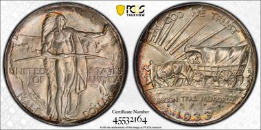 1933-D 50C Oregon MS67+