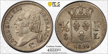 1824-L 1/4 Fr Gad-352 MS62