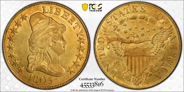 1803 $10 Small Reverse Stars MS62