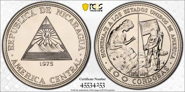 1975 100 Cor Betsy Ross - Moon Landing USA Bicentennial MS65
