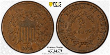 1865 2C Fancy 5 XF40BN