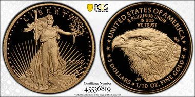 2022-W $5 Gold Eagle First Strike PR70DCAM