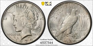 1934-D $1 MS66+