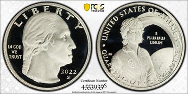 2022-S 25C Dr. Sally Ride First Strike Elana Hagler PR70DCAM