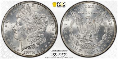 1878 7TF $1 Reverse of 1878 MS62