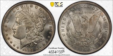 1891-CC $1 VAM 3, Spitting Eagle MS63