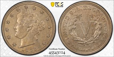 1883 5C No CENTS AU55