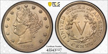 1883 5C With CENTS N1