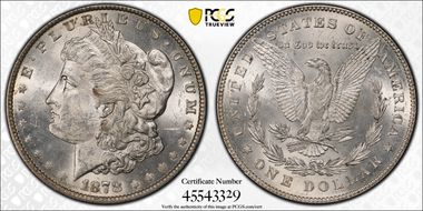 1878 7/8TF $1 VAM 41C, Clashed Obverse Weak 7/4 MS62